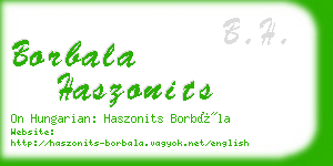 borbala haszonits business card